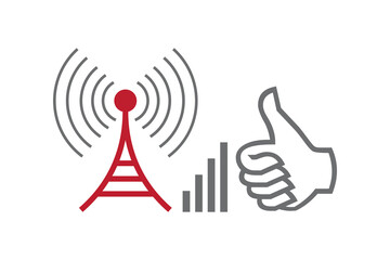 Thumb up best icon signal vector illustration.