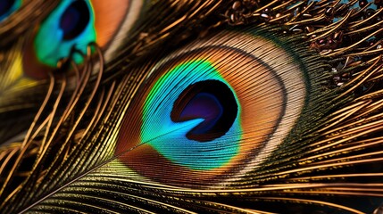 peacock feather close up