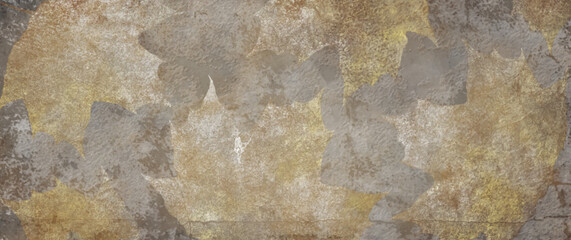 Autumn foliage vintage vector background. Maple leaves. Aged grunge illustration for design. Old wood texture. Fall wallpaper design for cards, flyers, poster, banner, cover.

