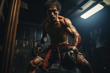 Fototapeta na wymiar Martial arts of Muay Thai,Thai Boxing, Muay Thai.