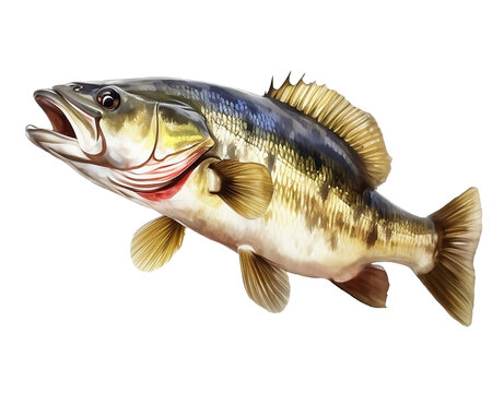 20+ Clip Art Of A Funny Bass Fishing Stock Illustrations, Royalty