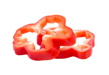 red pepper slices on transparent png