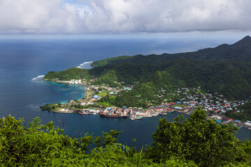 Beautiful landscape view of the National Park of American Samoa on the island of Tutuila.