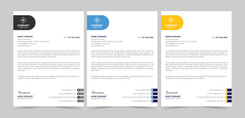 Modern Vector business and corporate letterhead template design