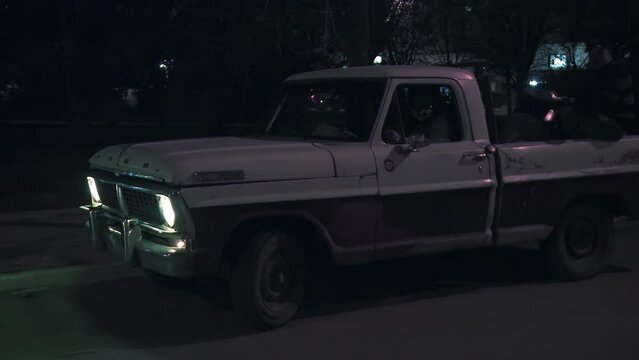 An Old Pick-up Truck Parked in Buenos Aires, Argentina. 4K Resolution.
