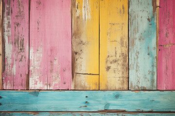wooden background in pastel colors, ai generated