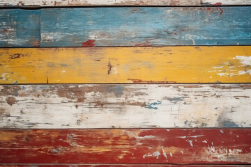 colorful wooden background in shabby chic, ai generated