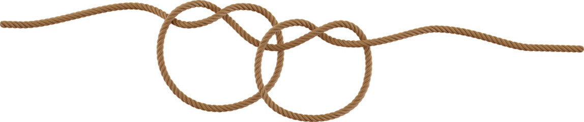 3d render overhand knot rope