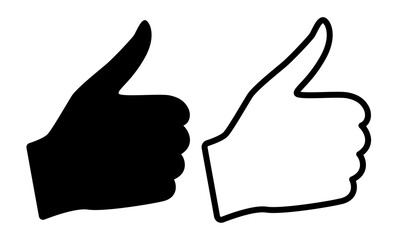 Thumb up icon. Flat vector icon in cartoon style. Vector clipart.