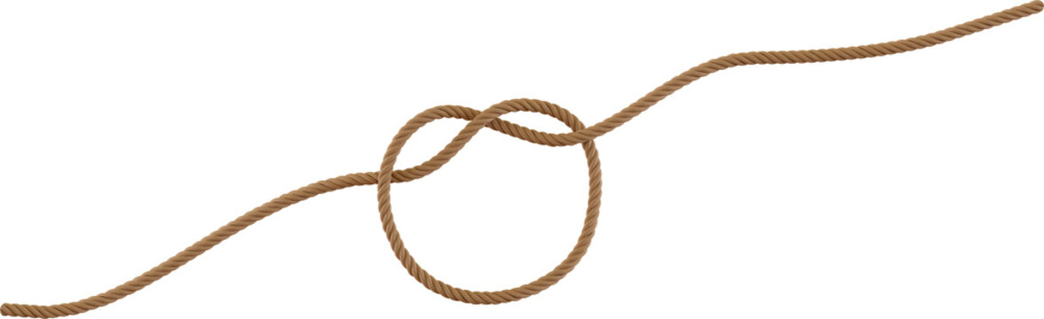 3d render overhand knot rope