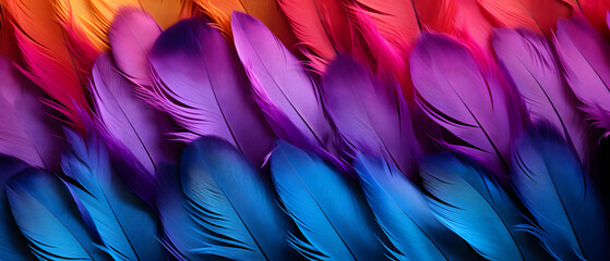 Macro Studio Shot of Colored Bird Feathers texture