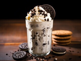 Close Up Cookies and Cream Milkshake