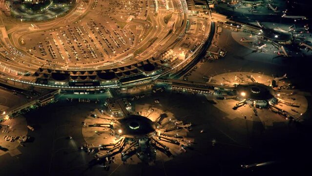 Aviation Industry Air Travel Business scene of airplanes landing at airport