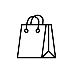 Shopping Bag Line Icon Vector isolated on white background