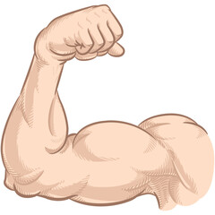 Arm Flexing Muscular Biceps Gym Pose