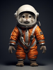 Fototapeta premium A Lemming Dressed Up as an Astronaut in a Spacesuit