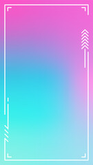 Colorful vertical gradient background. Social media frame vector illustration.
