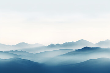minimalist image of silhouetted mountains, cold tones