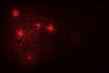 Vector futuristic abstract technology red background.