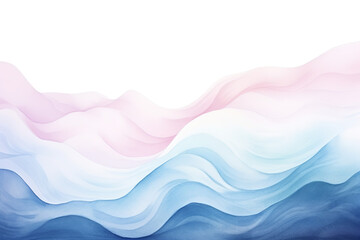 paint drawing watercolor waves, gradient color pastel blue, pink and white