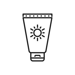 sunscreen icon vector in line style