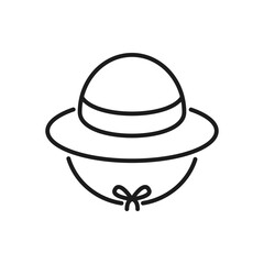 beach hat vector icon in line style