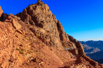 Fototapeta premium View of the rocky Sinai mountains and desert in Egypt