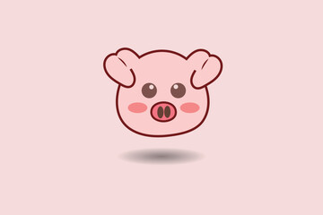 Obraz na płótnie Canvas vector illustration of cute cartoon pig