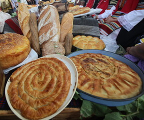 Freshly baked homemade bread. Image of some tasty Home-made bakery products.