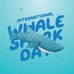 International whale shark day design template good for celebration. whale shark vector illustration. flat design. banner template. eps 10. © Telkraf.id