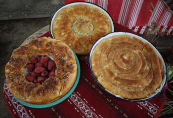 Freshly baked homemade bread. Image of some tasty Home-made bakery products.