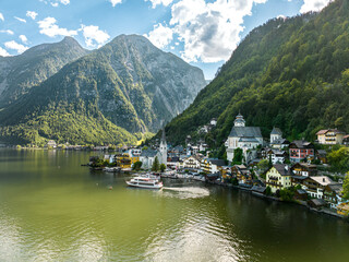 Fototapeta na wymiar The Magical Town in the Mountains in Austria, Hallstatt