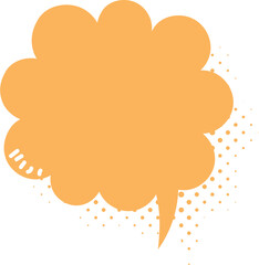 Colorful Pop art polka dots halftone yellow color speech bubble balloon icon sticker memo keyword planner text box banner, flat png transparent element design