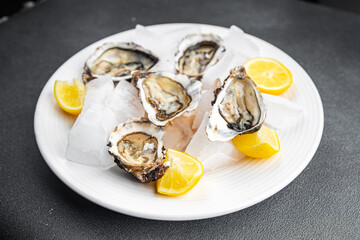 oyster seafood fresh meal oysters food snack on the table copy space food background rustic top view