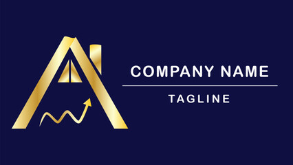 Real estate or house logo company with A letter landscape