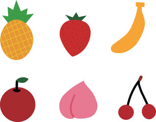 シンプルなフルーツのイラストセット（主線なし）