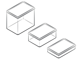 Sketch Food Container Rectangle Plastic Box