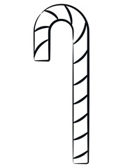 Sketch Simple Candy Cane Stick Doodle