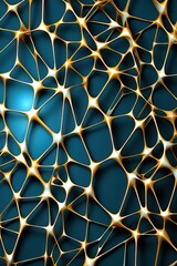 Metallic Harmony: Blue Surface with Gold Mesh