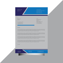 Obraz premium letter head, design, template, vector, corporate, presentation, blue, black, colour for personal and business identity.