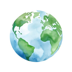 Planet Earth in Watercolor Celebrating Earth Day and Nature Conservation