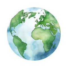 Planet Earth in Watercolor Celebrating Earth Day and Nature Conservation