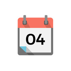 Calendar with day 4 of the month in vector