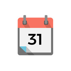 Calendar with day 31 of the month in vector