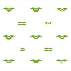 Set of Green eco icons | Vector Set of green logo icons