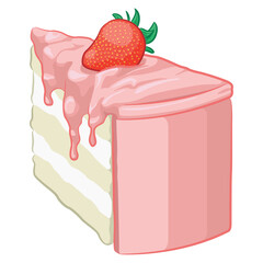 Strawberry Cake Slice Sweets Dessert Food