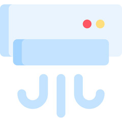 Air conditioner in flat icon. AC, cooling machine, summer, holidays
