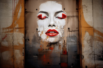 Grafitti rote Lippe