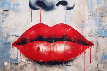 Grafitti rote Lippe