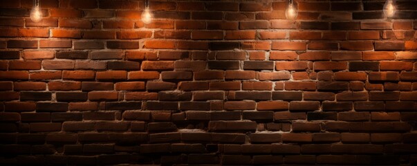 Background of High-contrast chiaroscuro lightning of a brick wall. AI generative.